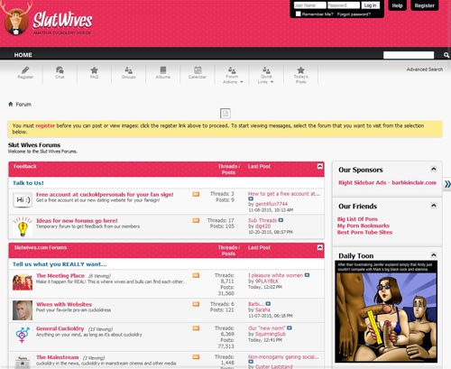 Review screenshot slutwives.com