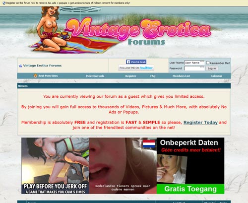 Review screenshot vintage-erotica-forum.com