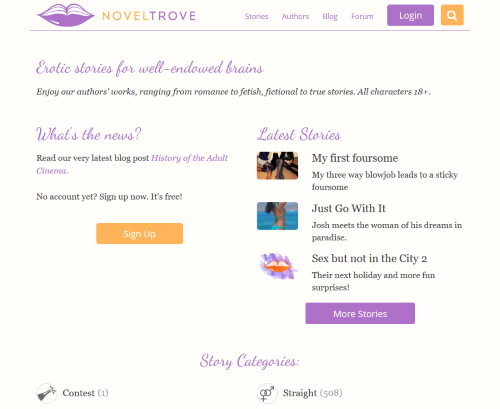 Review screenshot noveltrove.com