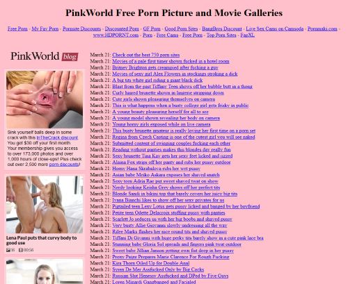 Review screenshot pinkworld.com