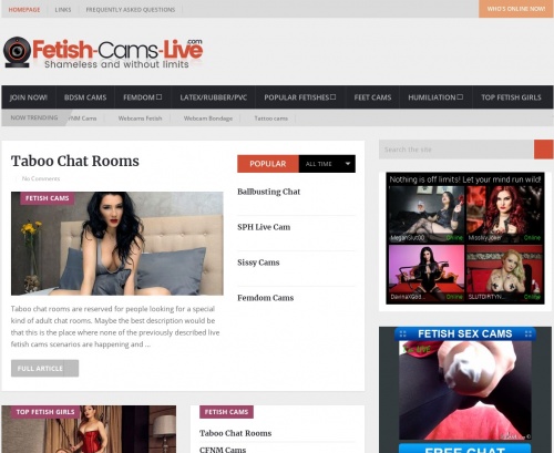 Review screenshot fetish-cams-live.com