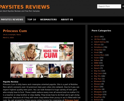 Review screenshot paysitesreviews.net