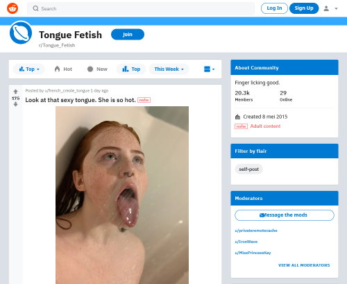 Review screenshot reddit.com/r/Tongue_Fetish