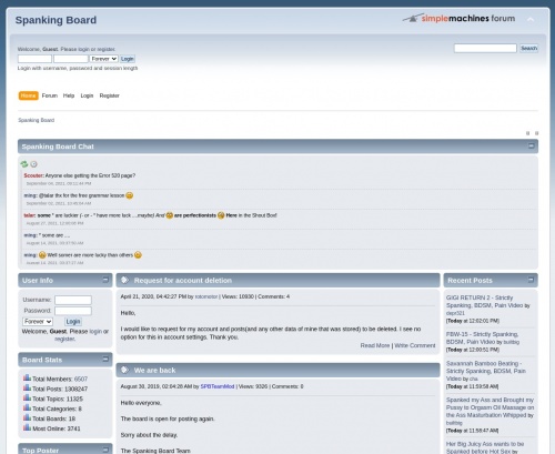 Review screenshot spanking-board.com