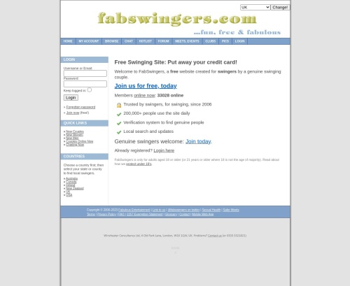 Review screenshot fabswingers.com