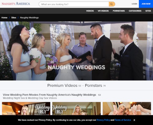 Review screenshot naughtyamerica.com/site/naughty-weddings