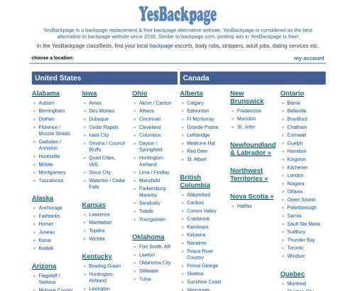 Review screenshot Yesbackpage.com