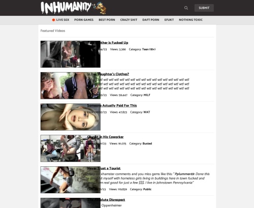Review screenshot inhumanity.com
