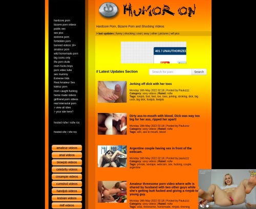Review screenshot humoron.com