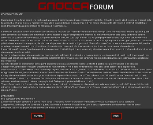 Review screenshot gnoccaforum.com