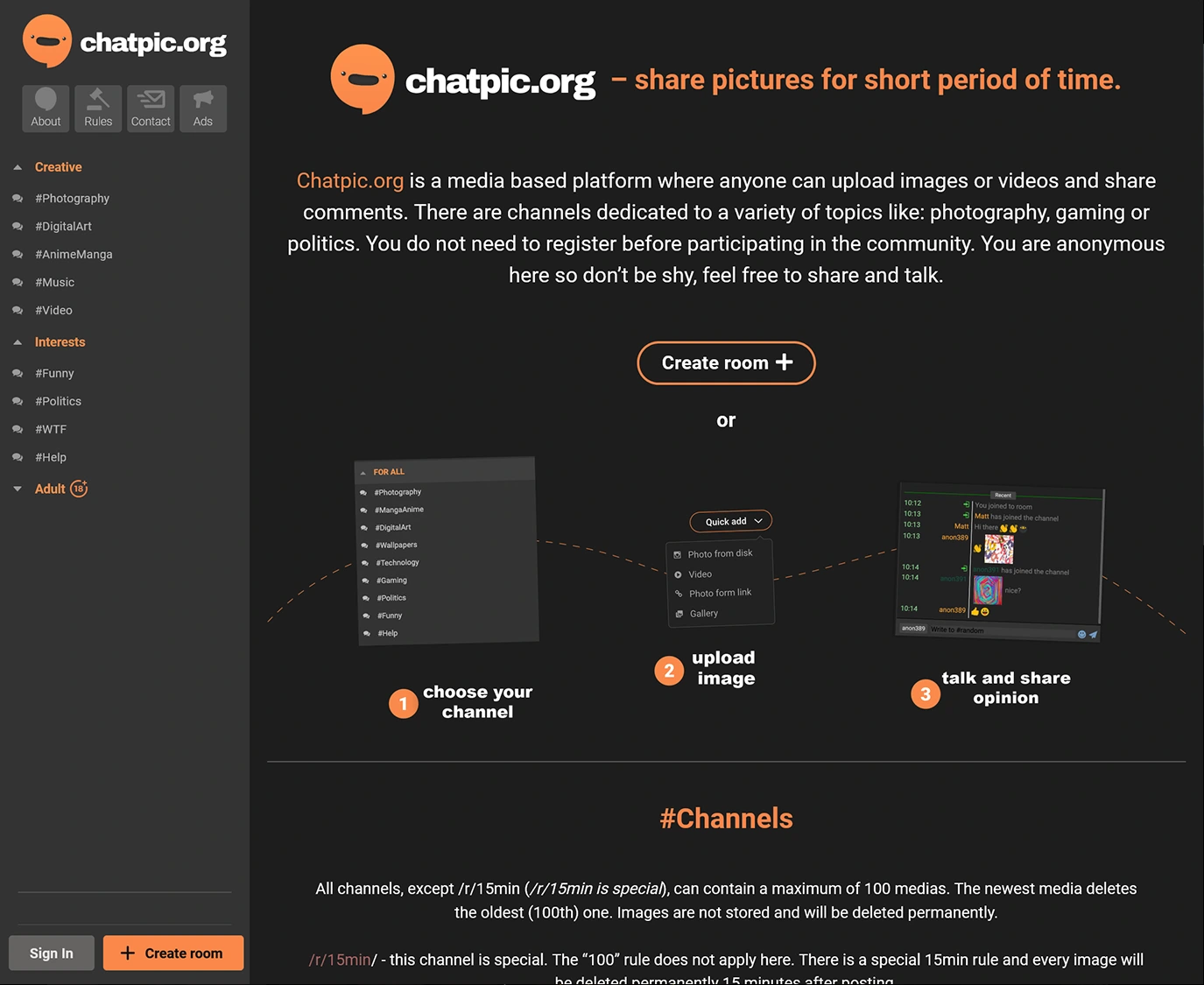 Screenshot from Chatpic.org for review purposes Review screenshot Chatpic.org