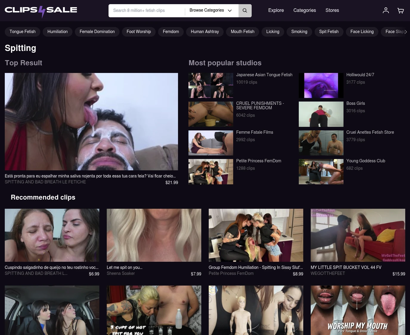 Clips4Sale Spit