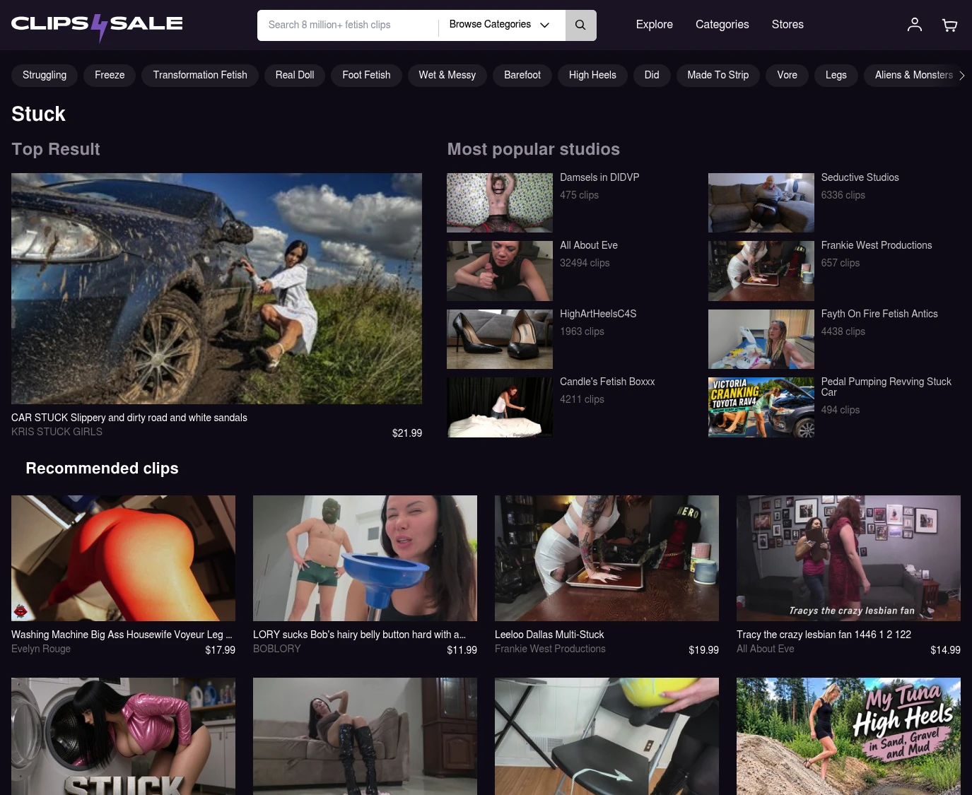 Clips4Sale Stuck