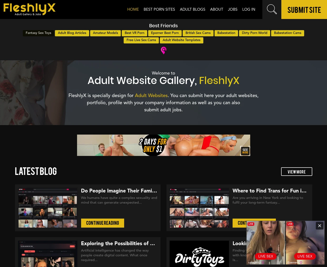 Screenshot from Fleshlyx.com for review purposes Review screenshot Fleshlyx.com