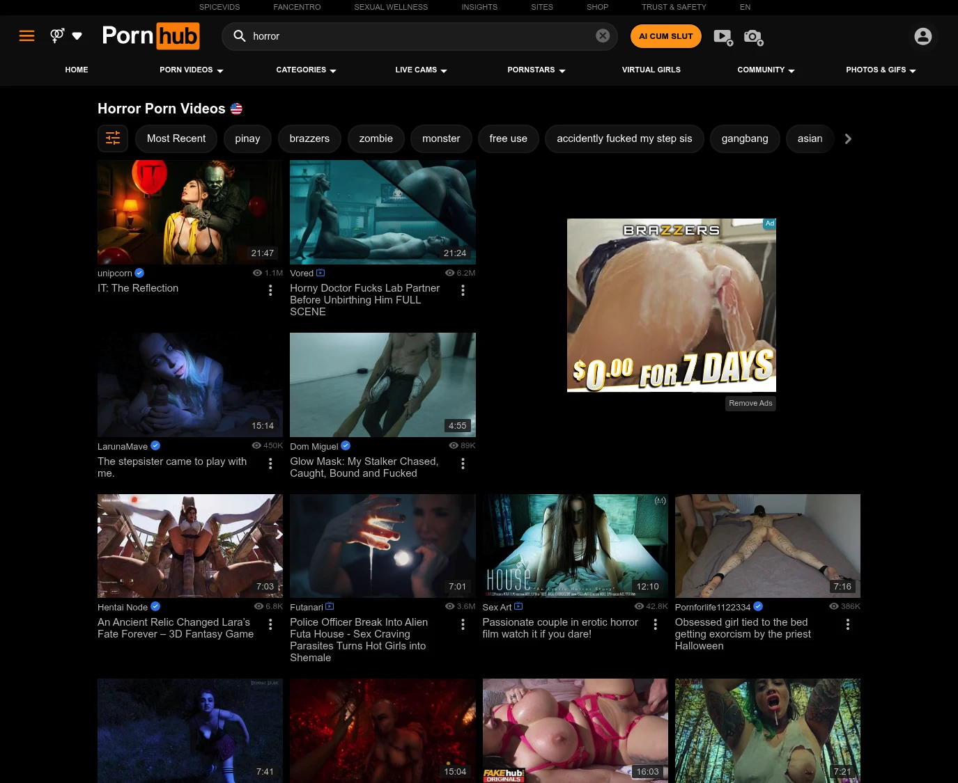 PornHub Horror Porn