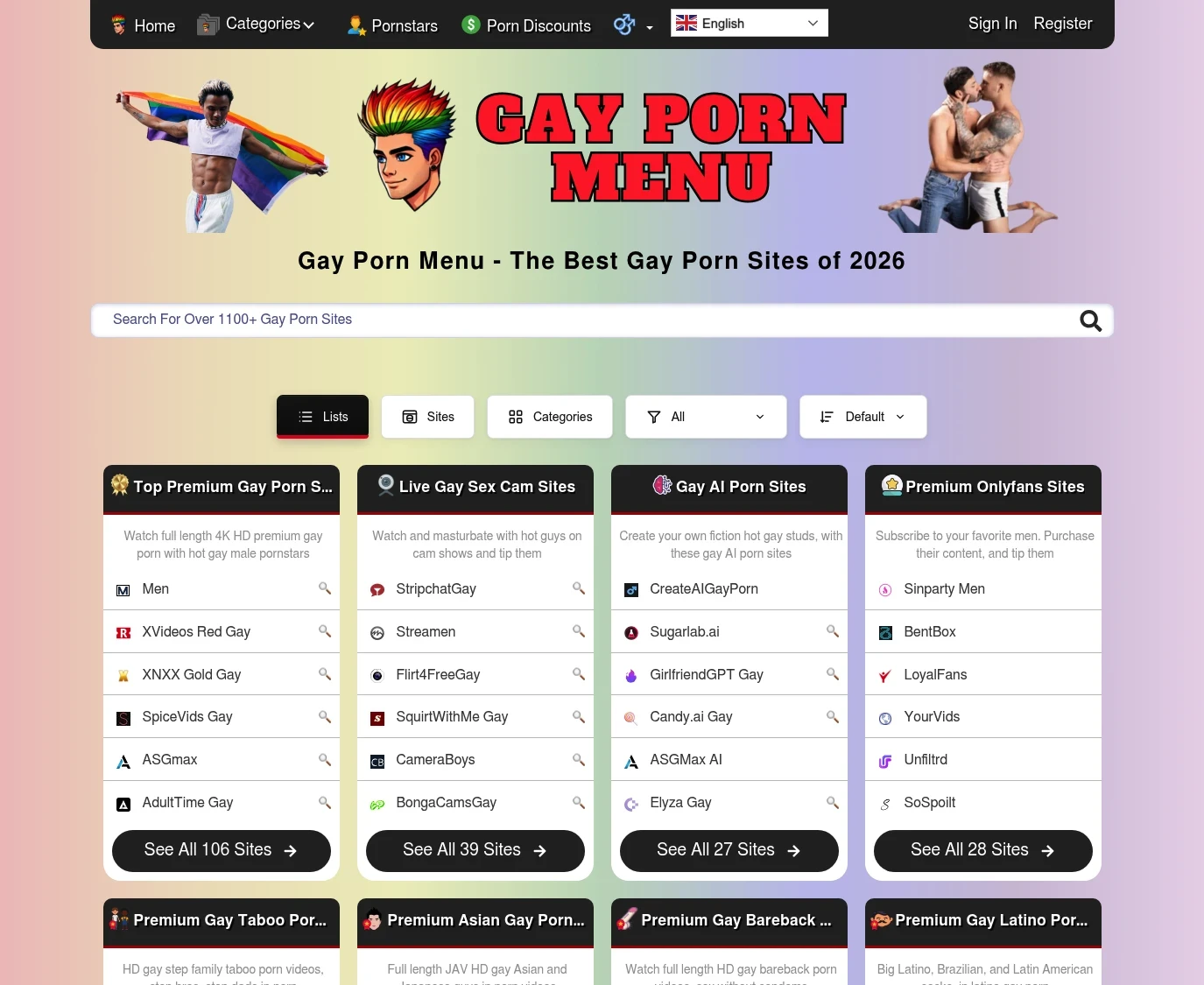 Screenshot from Gaypornmenu.com for review purposes Review screenshot Gaypornmenu.com