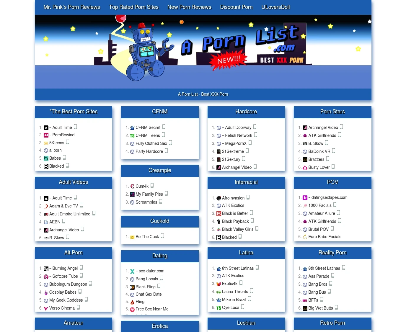 Review screenshot apornlist.com