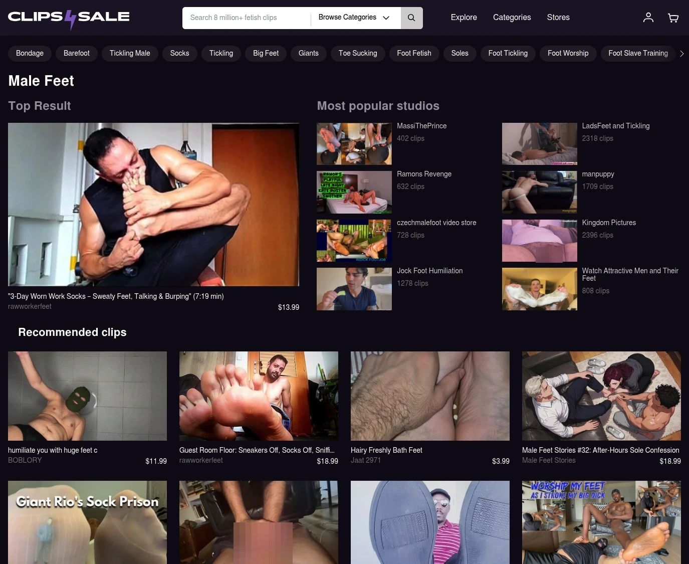 Clips4Sale Gay Foot
