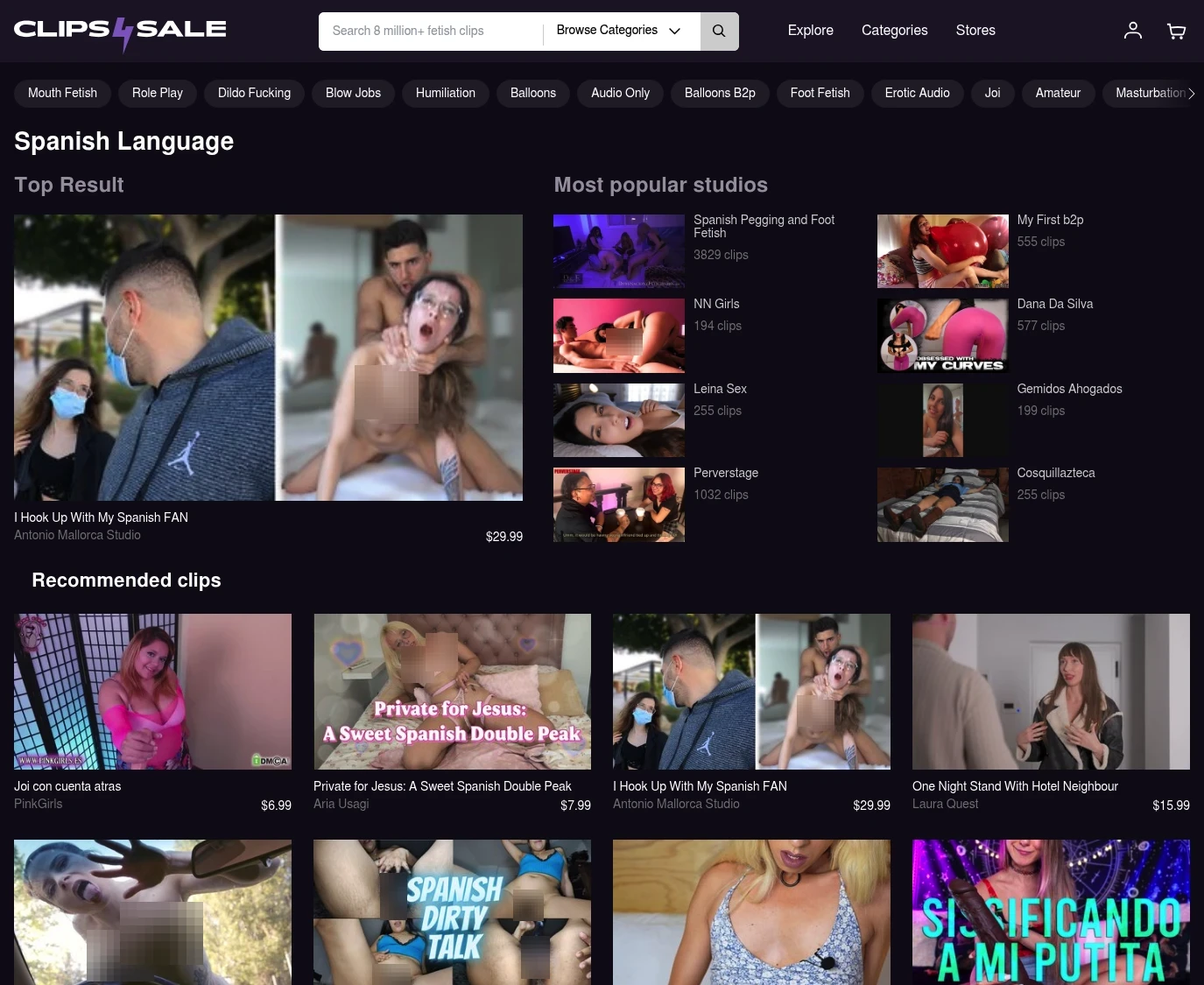 Review screenshot Clips4sale.com