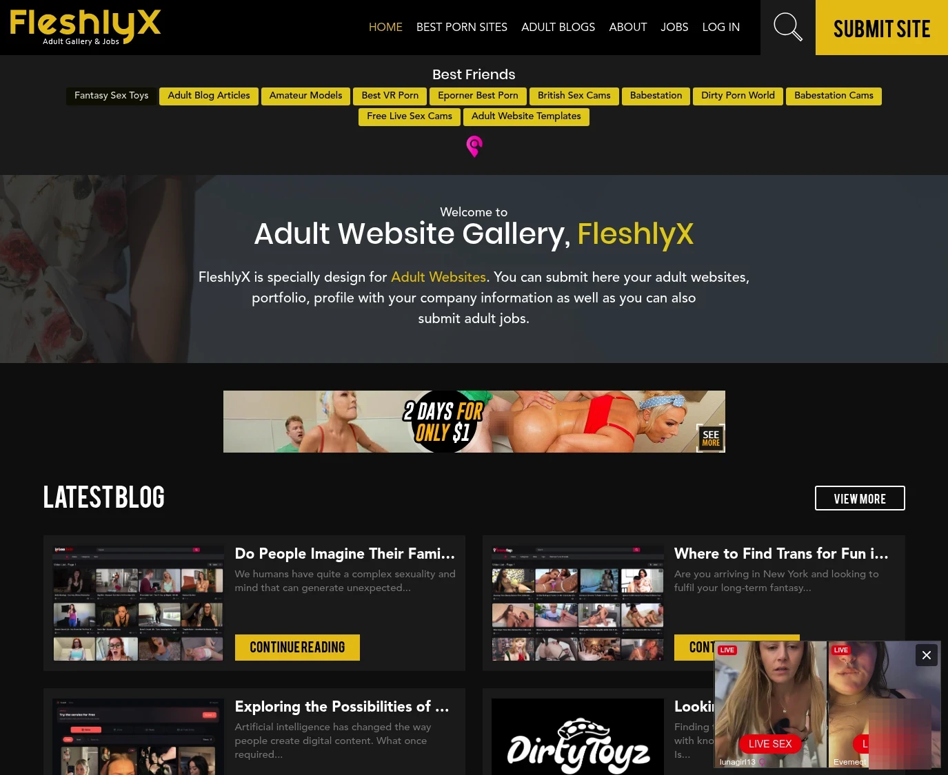 Screenshot from Fleshlyx.com for review purposes Review screenshot Fleshlyx.com