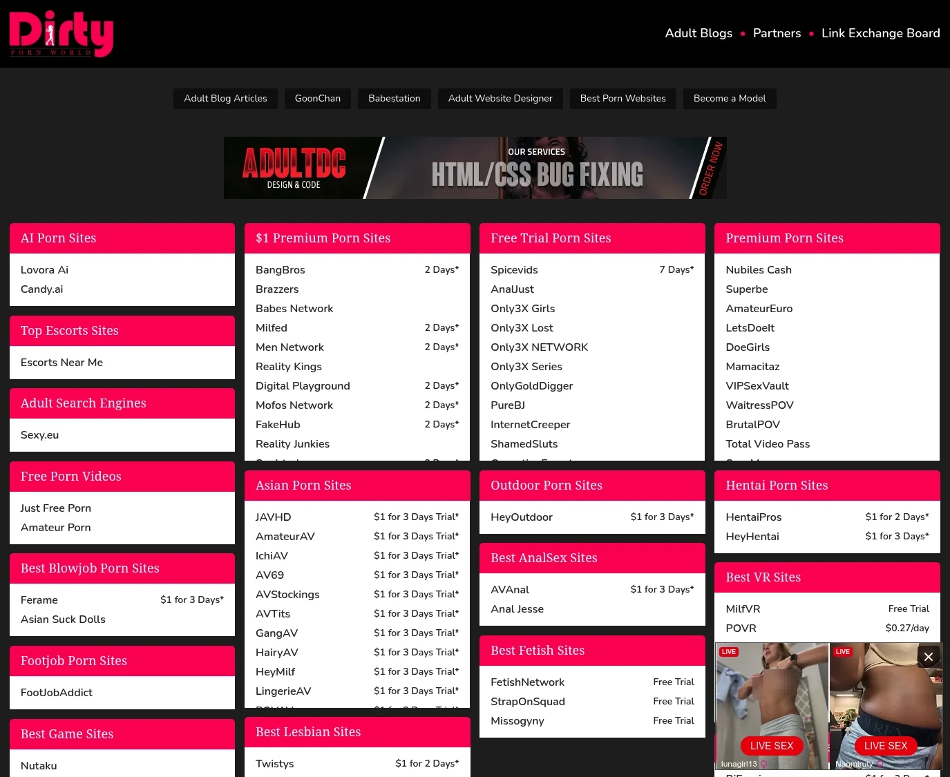 Review screenshot Dirtypornworld.com