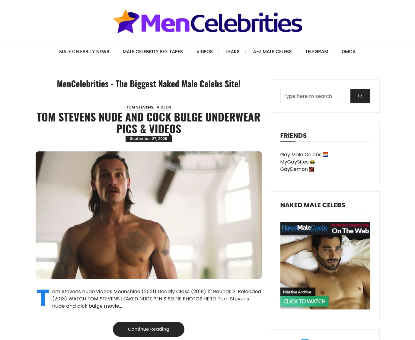Screenshot from Mencelebrities.com for review purposes Review screenshot Mencelebrities.com