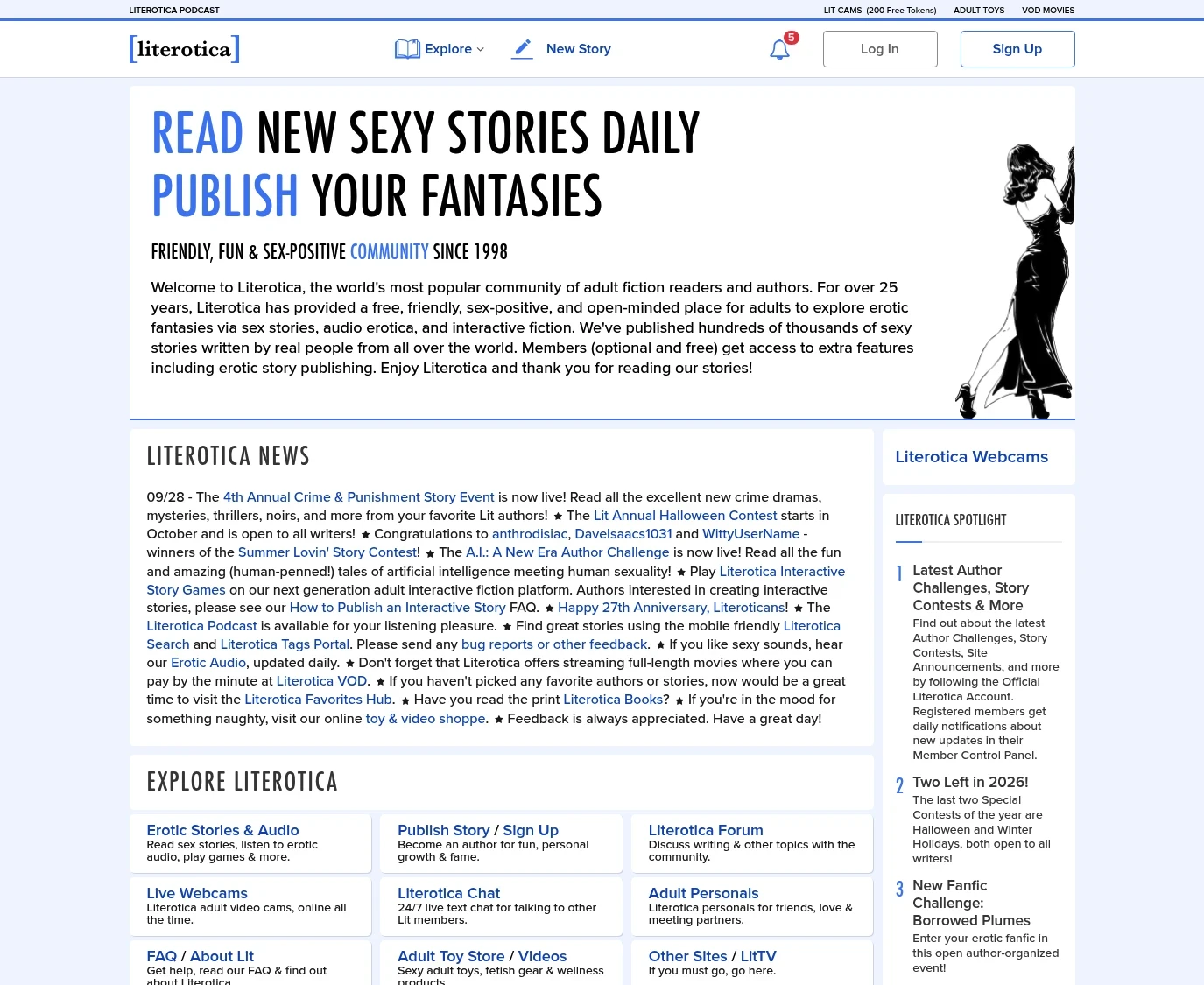 Screenshot from literotica.com for review purposes Review screenshot literotica.com