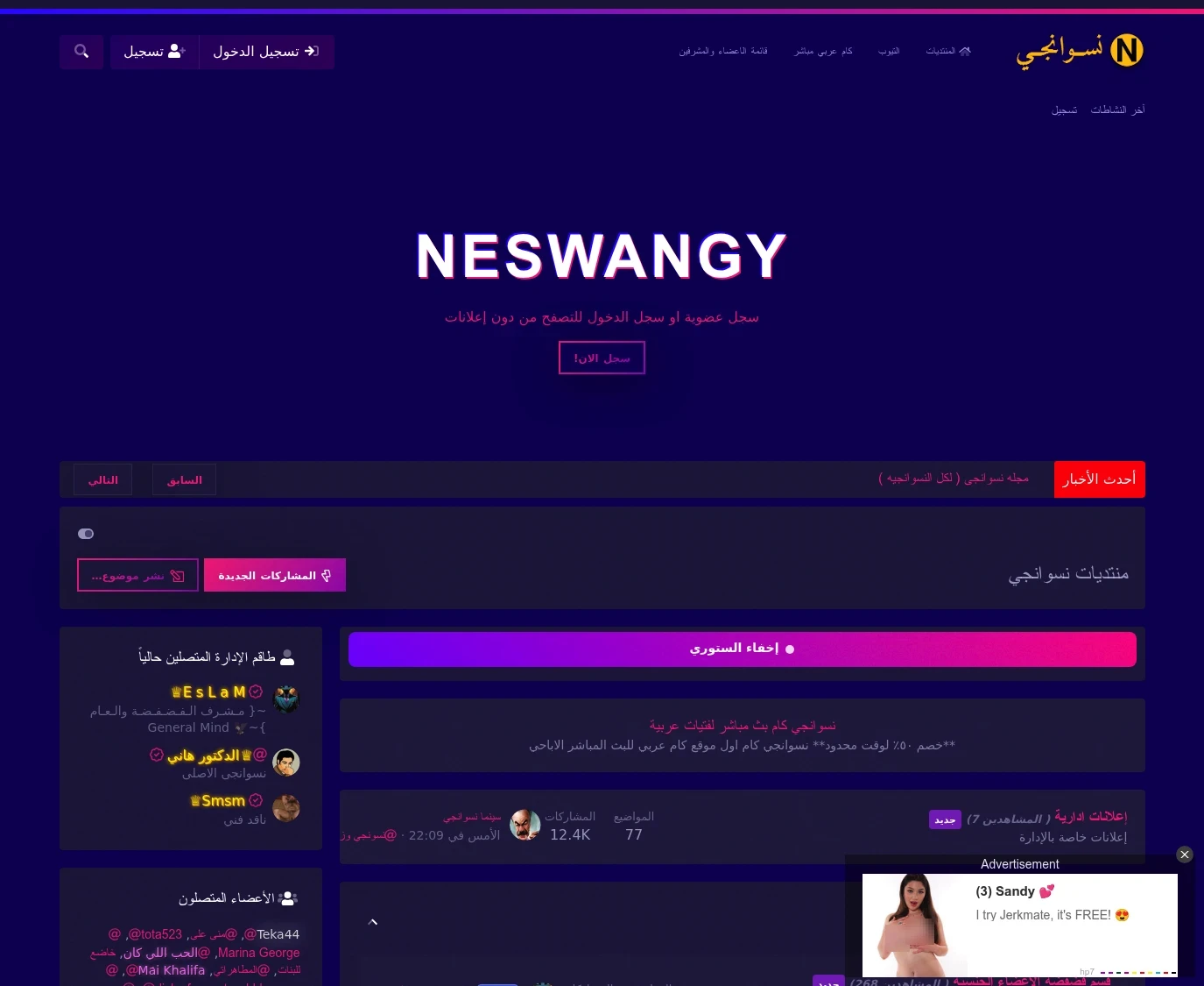 Screenshot from نسوانجي.net for review purposes Review screenshot نسوانجي.net