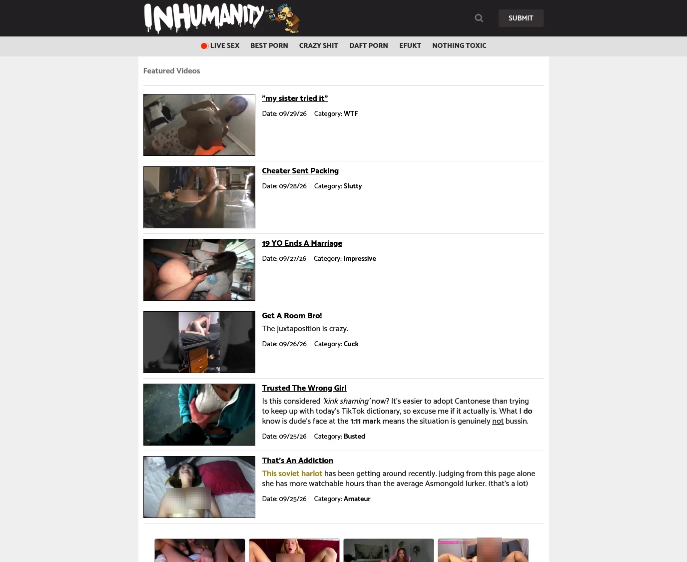 Screenshot from inhumanity.com for review purposes Review screenshot inhumanity.com
