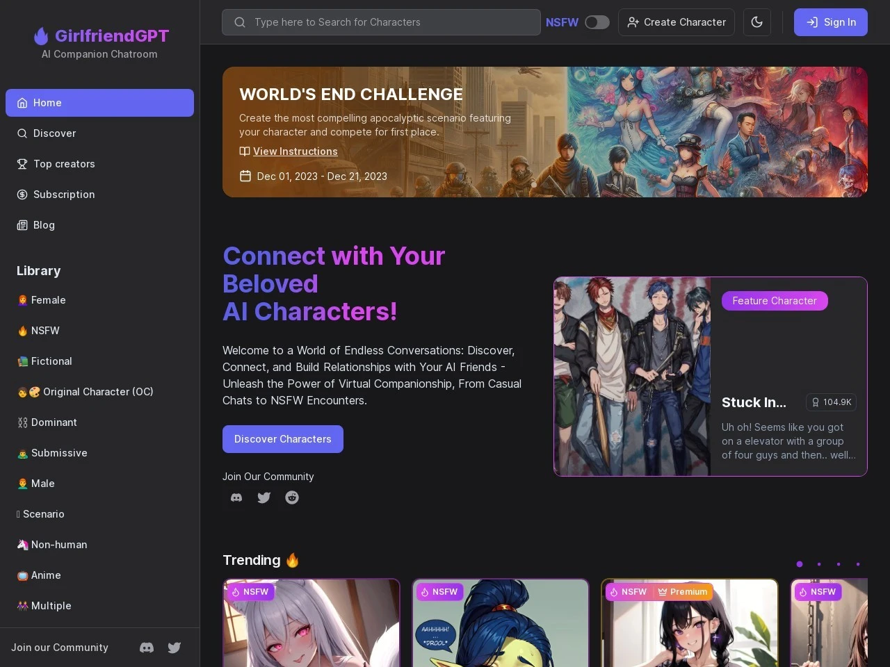 Review screenshot Gptgirlfriend.online