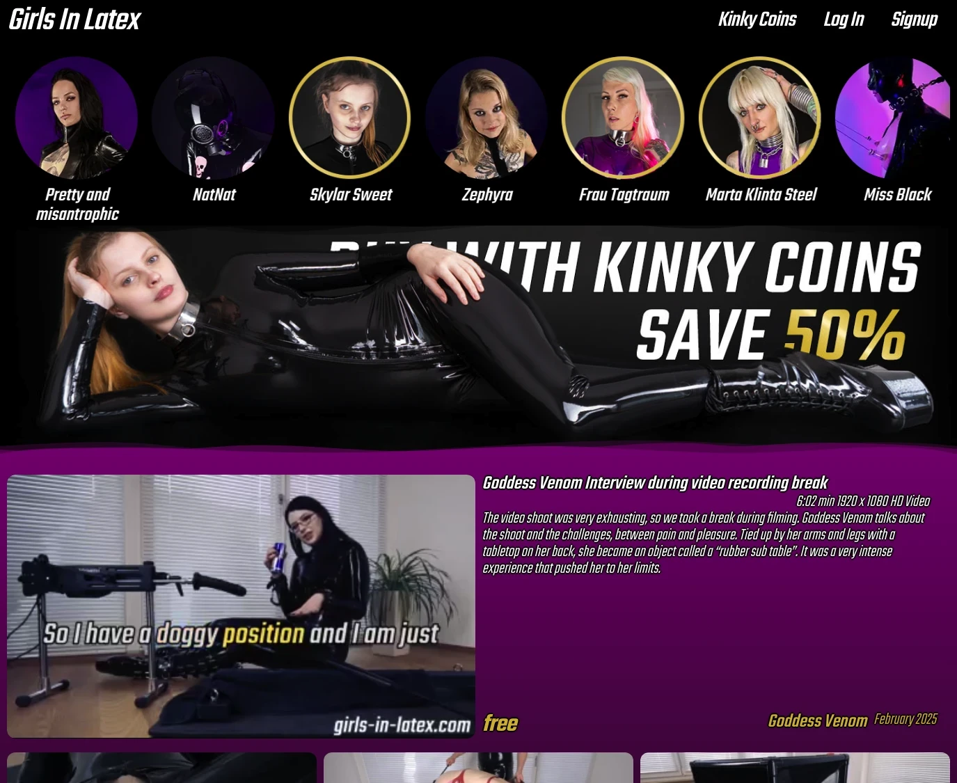 Review screenshot girls-in-latex.com