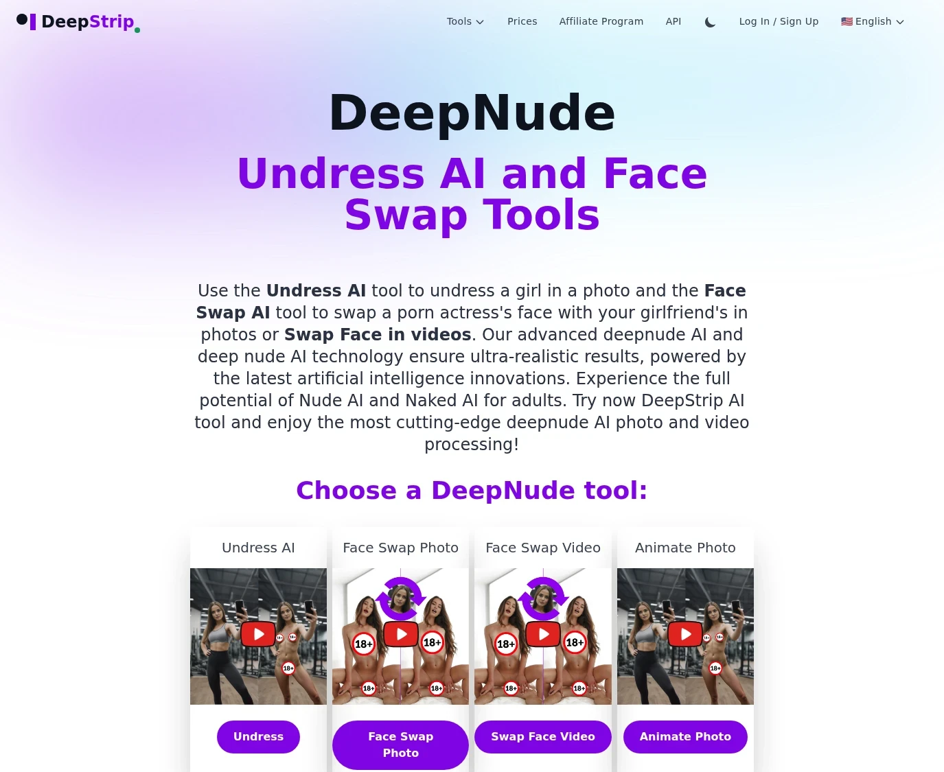 Screenshot from deepstrip.com for review purposes Review screenshot deepstrip.com
