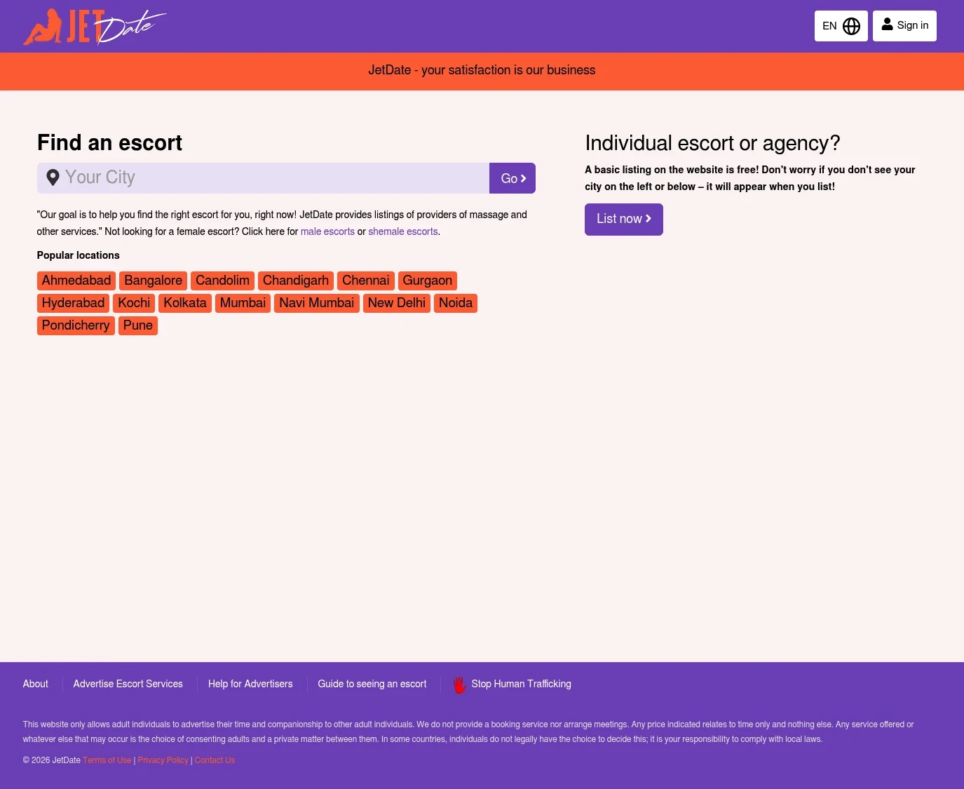 Review screenshot Jet.date