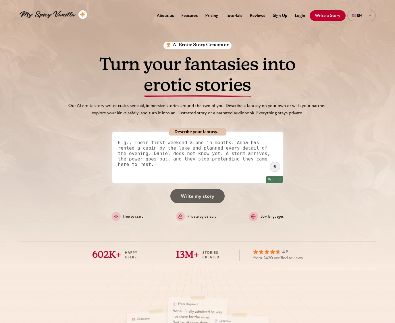 Review screenshot Myspicyvanilla.com