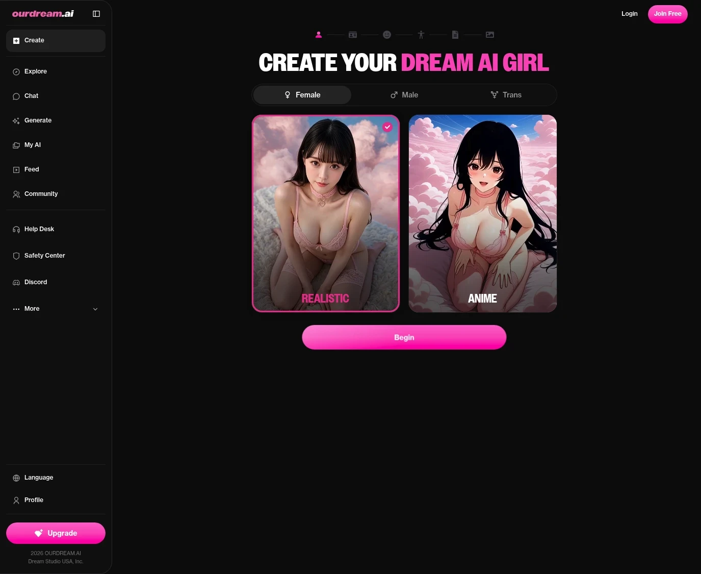 Screenshot from Ourdream.ai for review purposes Review screenshot Ourdream.ai