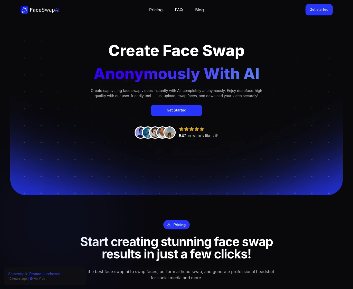 Screenshot from Videofaceswap.ai for review purposes Review screenshot Videofaceswap.ai