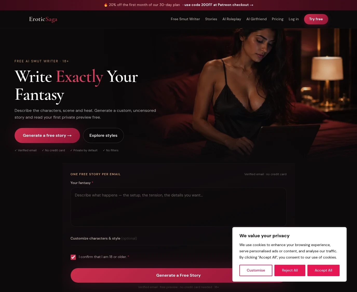 Screenshot from Eroticsaga.com for review purposes Review screenshot Eroticsaga.com