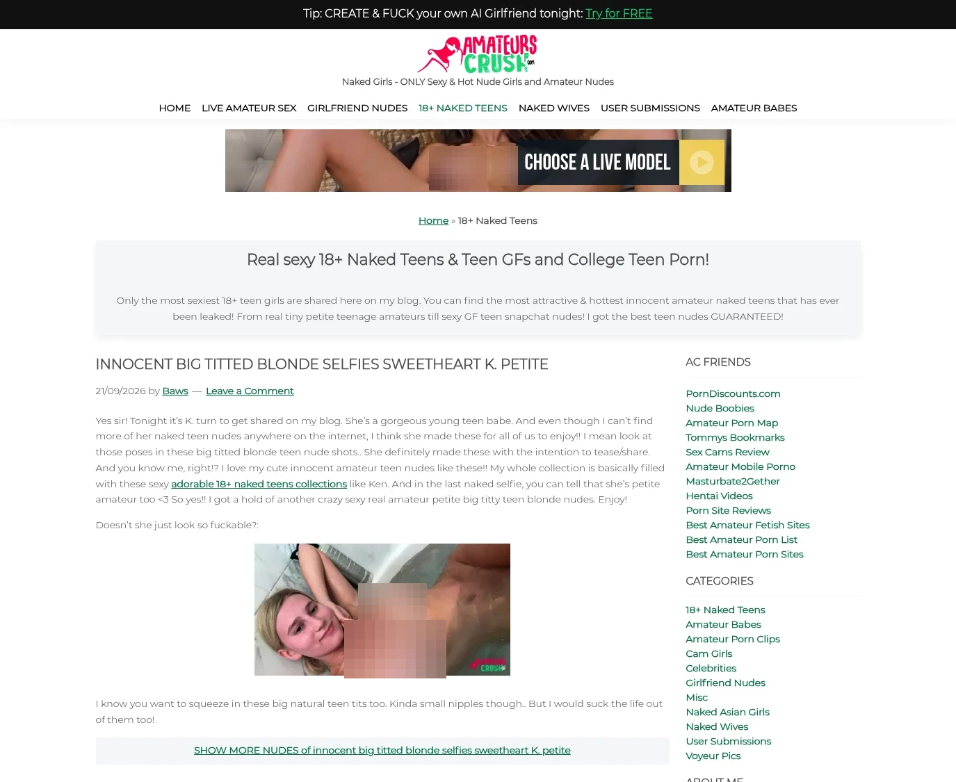 Review screenshot Amateurscrush.com