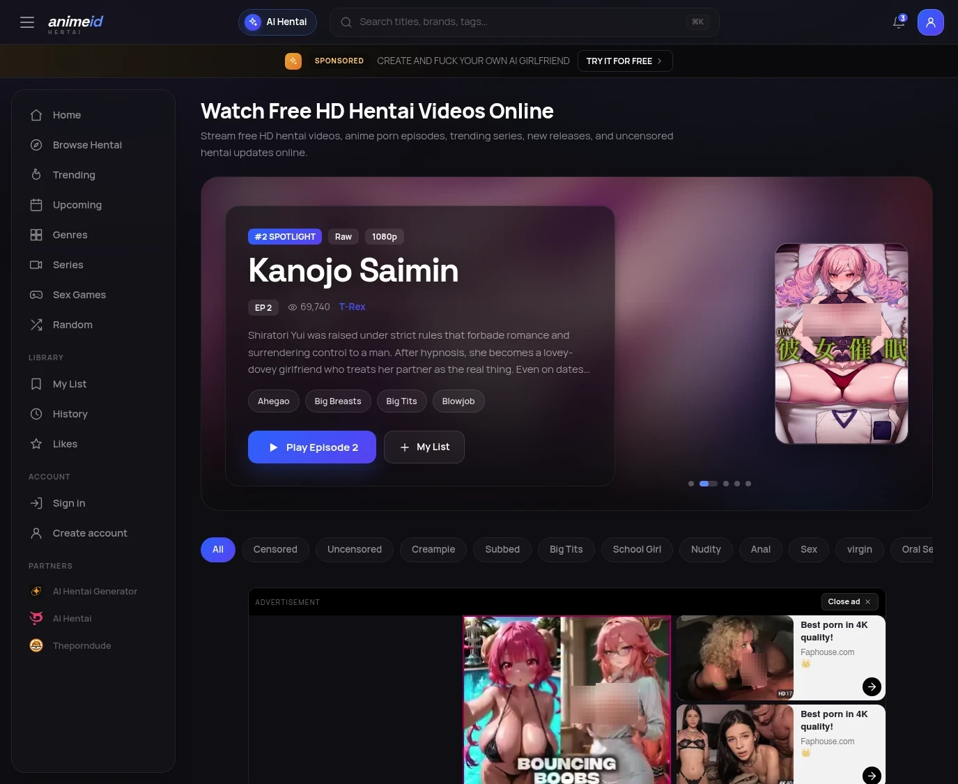 Screenshot from animeidhentai.com for review purposes Review screenshot animeidhentai.com