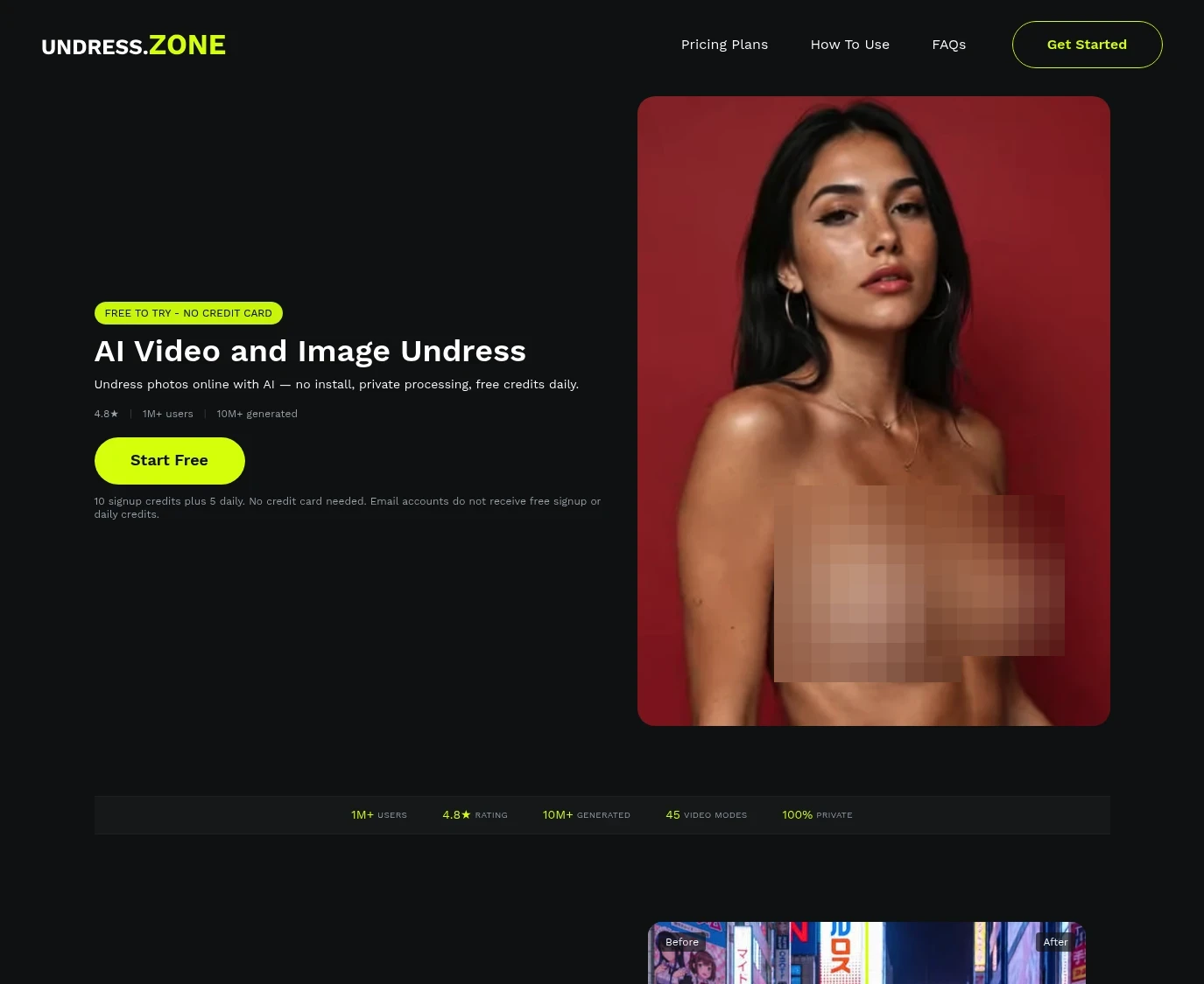 Screenshot from Undress.zone for review purposes Review screenshot Undress.zone