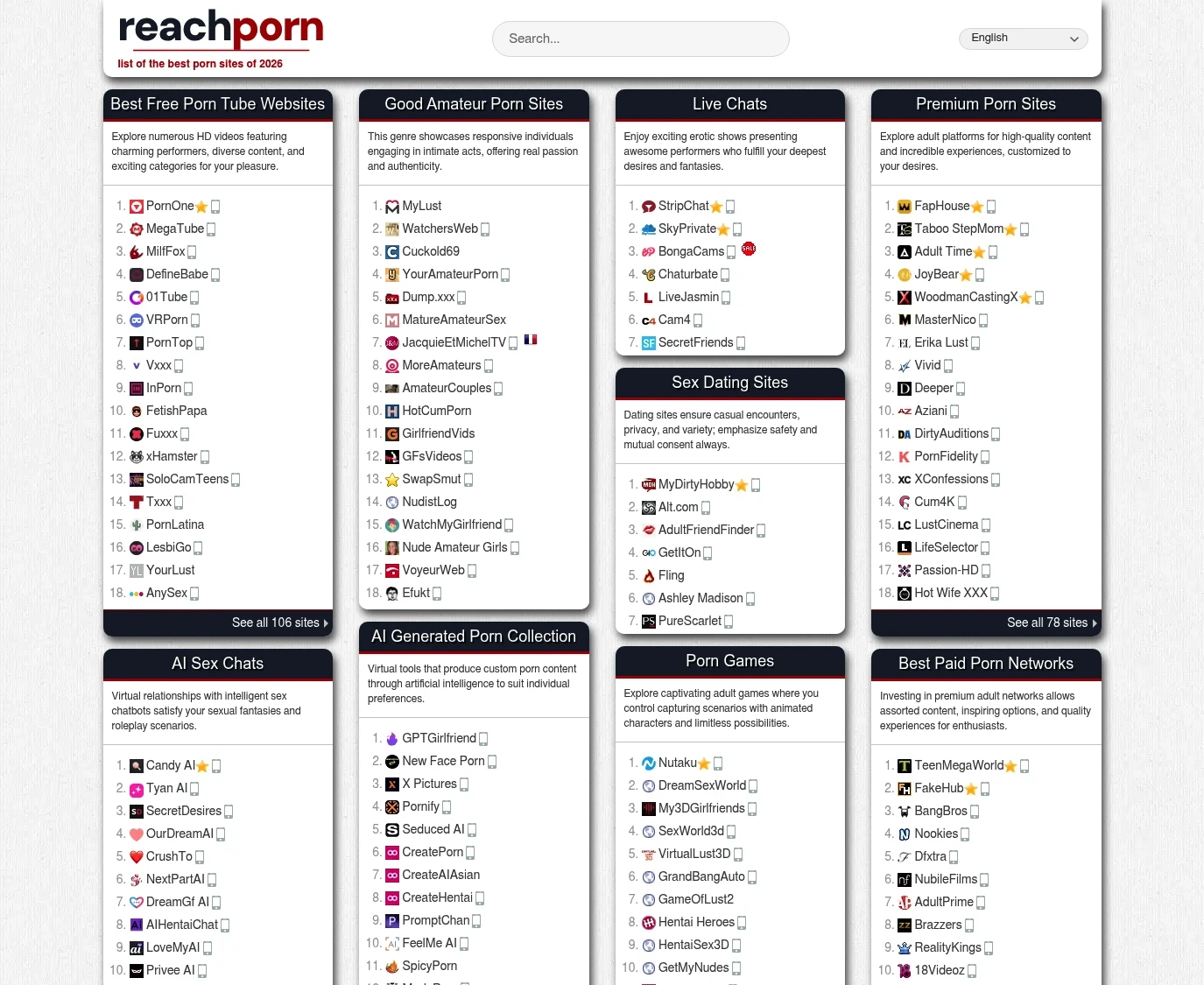 Screenshot from reachporn.com for review purposes Review screenshot reachporn.com