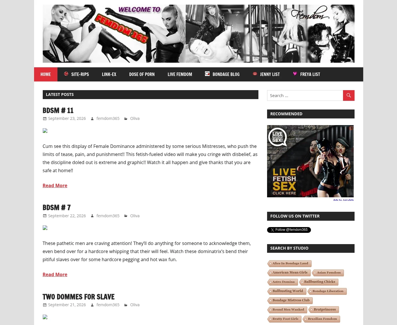 Review screenshot femdom365.com