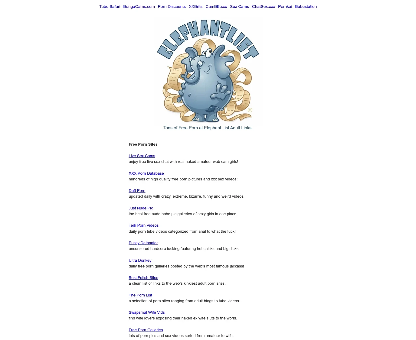 Screenshot from elephantlist.com for review purposes Review screenshot elephantlist.com