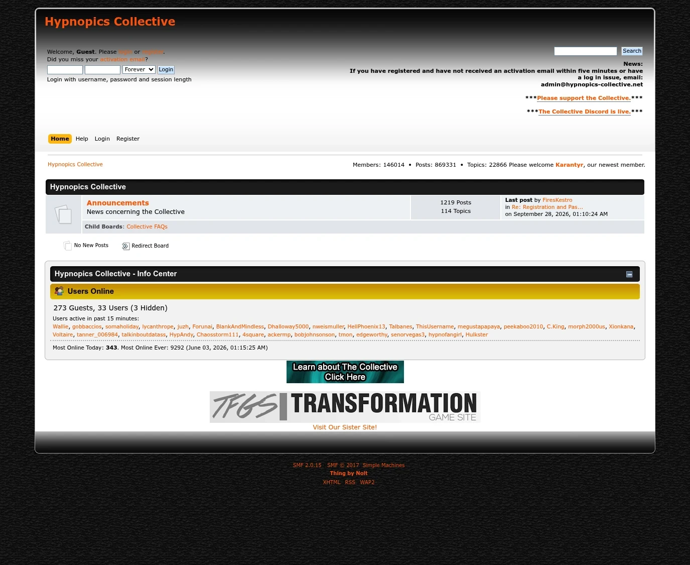 Screenshot from hypnopics-collective.net for review purposes Review screenshot hypnopics-collective.net